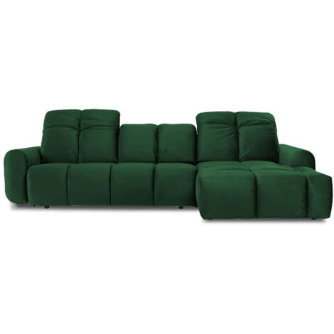 Canapé Velours Convertible Angle droit Vert Anacapri - 3 Places (1/5)