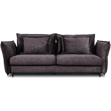 Canapé Tissu Droit Convertible Gris foncé Verduro - 3 Places (1/5)