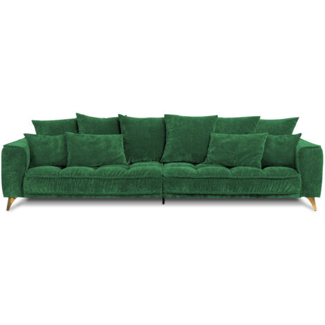 Canapé Velours droit Vert Altamo - 4 Places (1/5)