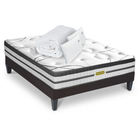 Matelas Concorde Ressorts ensachés Accueil mémoire de forme Ferme+ sommier + accessoires - 180x200 (1/5)