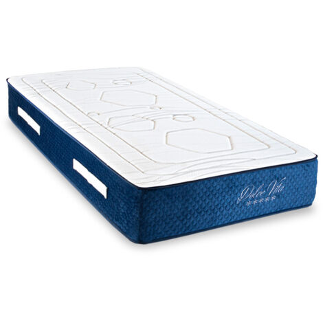 Ensemble DOLCE VITA Matelas Ressorts Ensachés - Sommier Kit Tissu Gris - 80x200 cm (1/5)