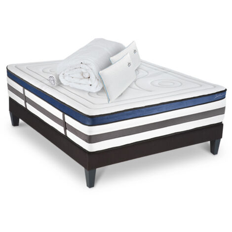 Ensemble Matelas Quintessence Mousse Accueil Mémoire Cocooning et sommier + accessoires 160x200 (1/5)