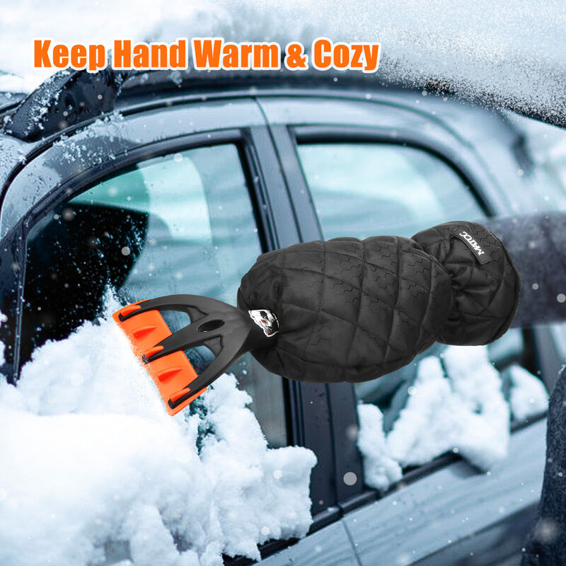 Einziehbarer Enteiser, 2-in-1-Schneebürste für Auto-Windschutzscheiben,  ergonomischer Auto-Schneeräumer mit Schaumstoffgriff und Schneeschaber mit  um