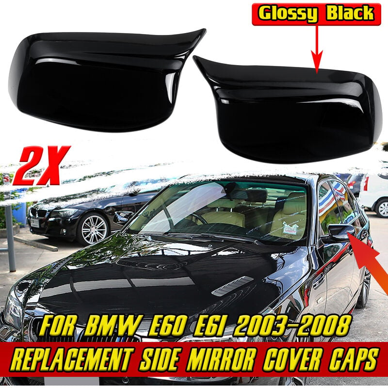 Style Gloss Black Seitenspiegelkappen für BMW E60 E61 2003–2008 Manta