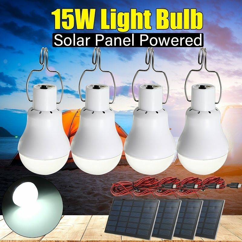15W Solar Glühbirne LED Solarleuchte Außenbeleuchtung Solar Lampe Gartenlicht DE 