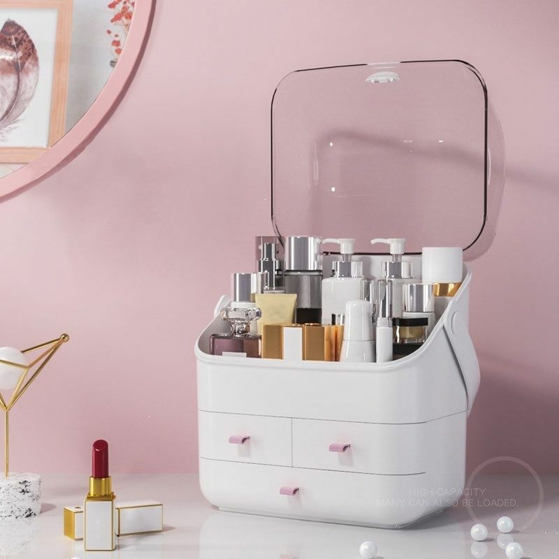 Kosmetik Organizer Make up Etui mit Schubladen Waschtisch Aufbewahrungsbox 