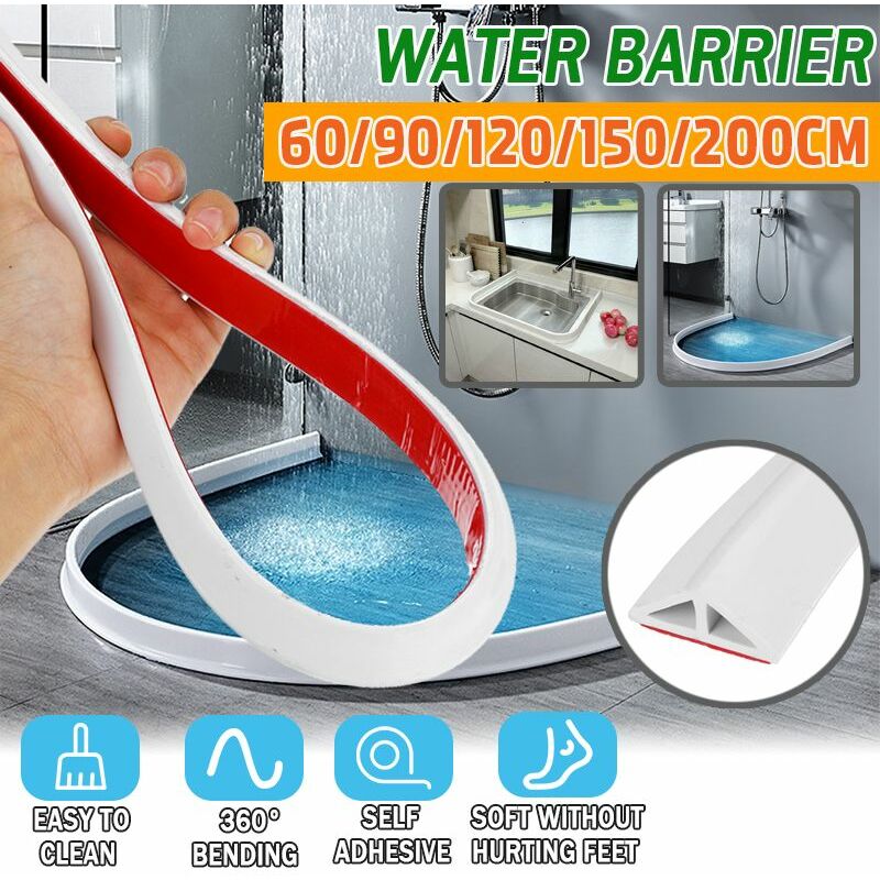 60cm-200cm Silikon Dusch Wasserstopper Stopp Streifen Boden Teilungs Streifen