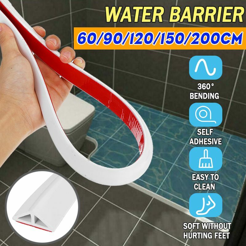 Silikon Dusche Wasserstopper Stopp Streifen Boden Abdichtun Für Badezimmer  ♥