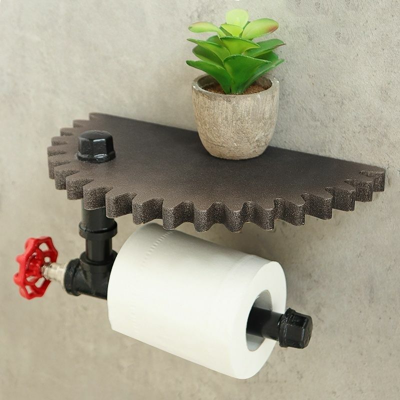 Rustikales Toilettenpapierrollenhalter-Eisen-an der Wand befestigtes Rohr Neu 