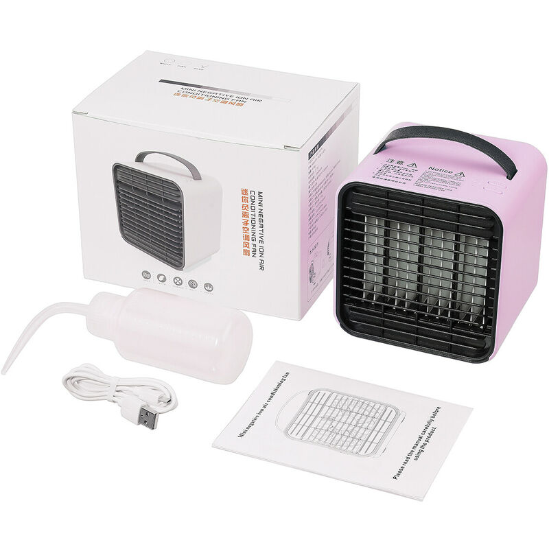 Mini-Klimaanlage-Klimaanlagen-Lüfter Handheld-USB-Lüfter mit 2Ah (Rosa)