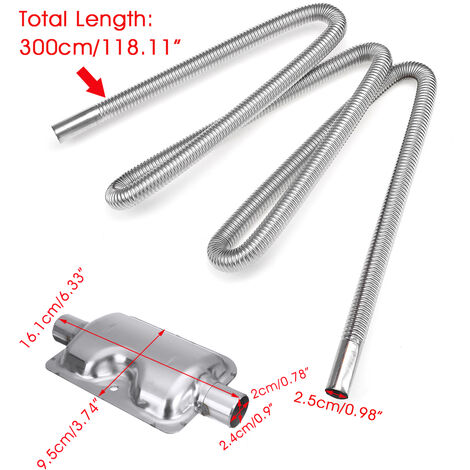 300cm Abgasschlauch mit Schalldämpfer zu Diesel Standheizung