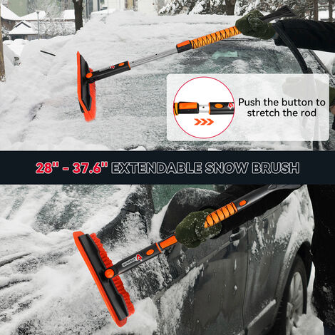 3 in 1 Andeman Schneebürste Rakel Eiskratzer Schneebeseitigungswerkzeug für  frostigen Schnee mit Griff für Auto LKW SUV Auto Manta