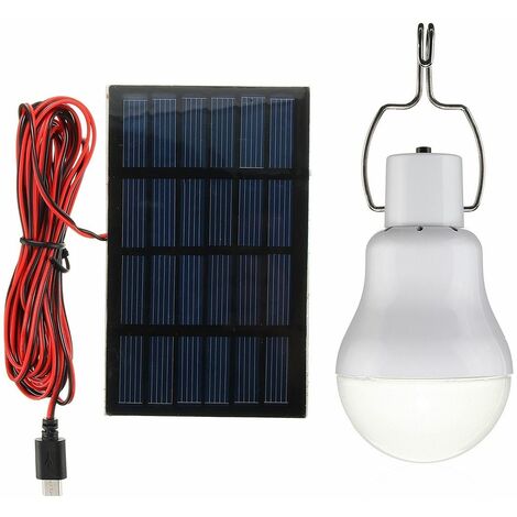 LED Solar/USB Lampe Glühbirne Solarleuchte Campinglampe Garten Außen-Beleuchtung 