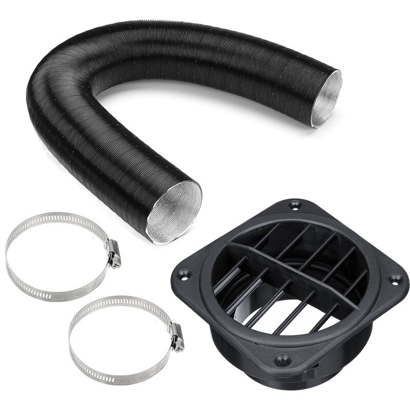 75mm Diesel Heater Duct Hose Pipe Air Vent Outlet Closeable Rotatable Black  UK