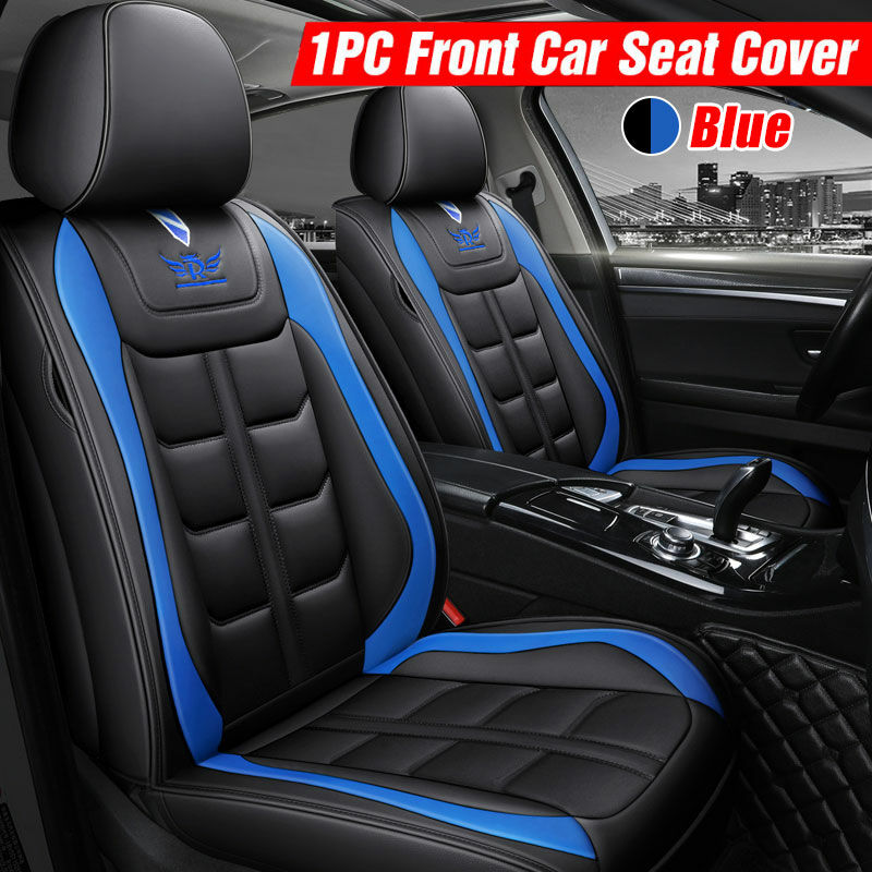 PU Leather Bamboo Charcoal Edge Wrapping Car Front Seat Cushion Cover Pad Mat Car Seat Covers in Black