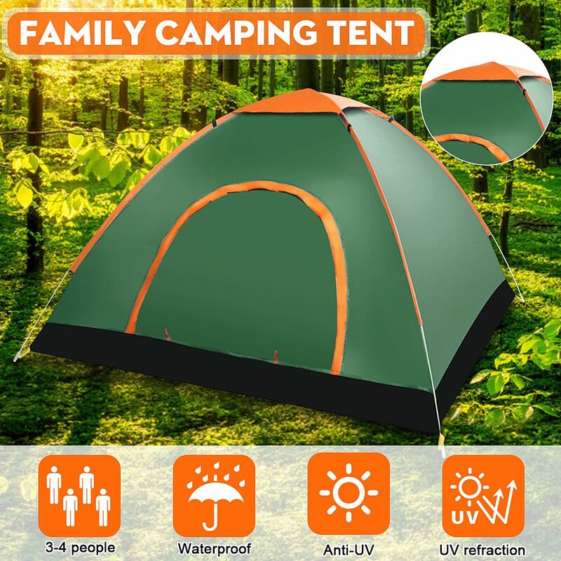 Details about   Waterproof 2 Door People Automatic Instant Pop Up Tent Outdoor Camping Hiking 