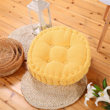 Seat Cushions Indoor Round Cushion 4pcs Yellow 40cm LAVENTE