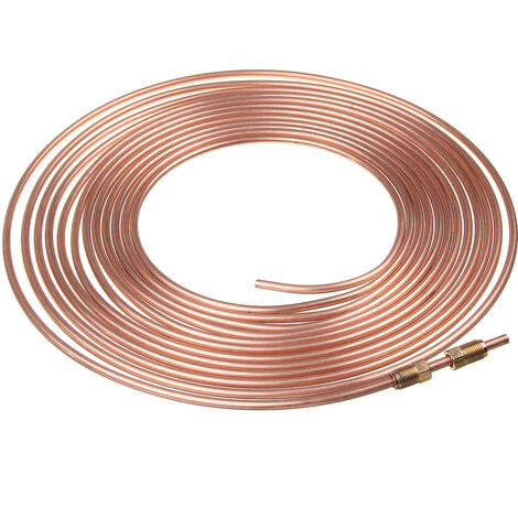 Brake Line Pipe 25ft Roll 3/16'' Metric 20pc Fitting Copper Steel