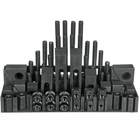 58Pcs Clamping Nut Step Block For Drill Milling Machine M12 Stud 14mm WASHED