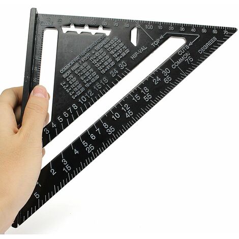 Details about   7'' Ruler Aluminum Alloy Speed Square Roofing Triangle Protractor Measuring Rule 