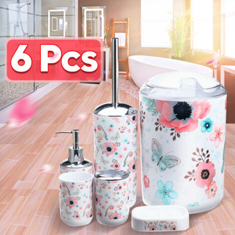 Details about   5pcs Bathroom Ceramic Bath Accessory Set Soap Dispenser Dish Toothbrush Holder 
