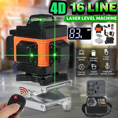 Details about   4D 360° 16 Lines Green Laser Level Auto Self Leveling Rotary Cross Measure 