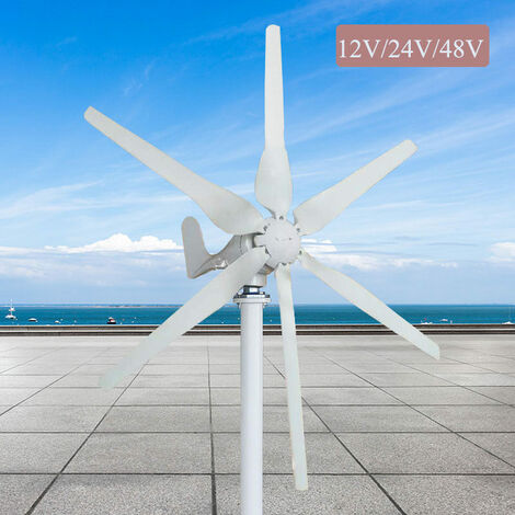 horizontal residential wind turbine 800W 6 blades nylon fiber NEW (white,  24V without controller) LAVENTE