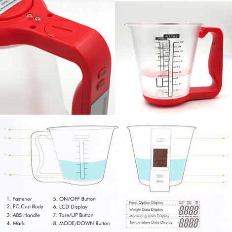 Digital Measuring Cup and Scale Temperature Volume Measurement