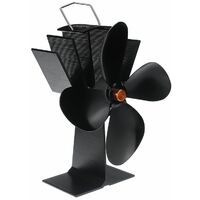 4 Blades Aluminum Fireplace Heat Powered Fan Eco Friendly Fuel-saving Wood Log Burner Household Winter Warm WASHING