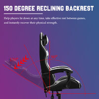 Office Chair Gaming Chair Ergonomic Leather Swivel Seat White