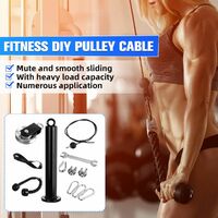 Home Gym Workout DIY Exercise Machine Attachment Fitness Pulley Cable System Kit