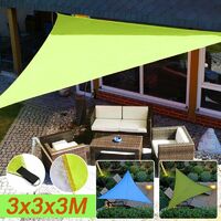 300 * 300 * 300cm Triangular Waterproof UV Sun Shade Sail Mat Garden Mat Patio Cover Awning Canopy Tent Shelter Tarp Rain Pool Hammock Camping W / Bag (fluorescent green)