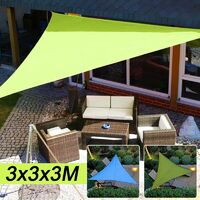 300 * 300 * 300cm Triangular Waterproof UV Sun Shade Sail Mat Garden Patio Mat Cover Awning Canopy Tent Shelter Bache Rain Pool Hammock Camping W / Bag (armygreen, Type A Only