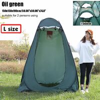 Portable Up Tent Privacy Locker Room Outdoor Toilet Shower Dressing Room Camping (Green, Size L)