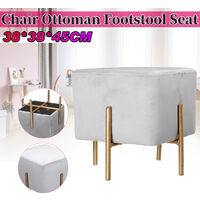 Velvet Storage Benches Cubic Tea Table Stool Chair Ottoman Pouf Footstool Seat 38cmx38cmx45cm (gray)