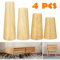 4x Wooden Furniture Legs Square Tapered Feet For Table Stools Sofa Chair 12cm