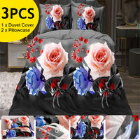 3PCS 3D Flower Printed Duvet Cover Pillow Cases 200*200cm
