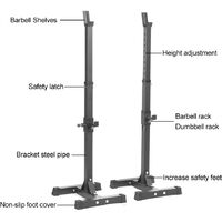 2pcs Adjustable Squat Rack Sturdy Steel Squat Barbell Stands Gym/Home Dumbbell Racks Stands