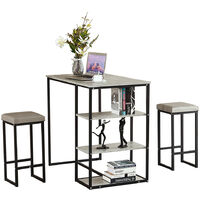Bar Table W/ 2 Stools Kitchen Furniture Dining Table Set Woodyhome