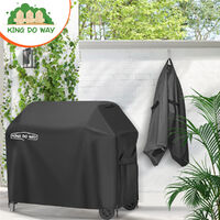 Heavy Duty BBQ Grill Cover Gas Barbecue Outdoor Waterproof UV Protection BLACK
