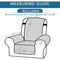 Recliner Chair Cover Double Diamond Elastic Straps Recliner Sofa Protector(Grey)