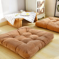 Square 55*55cm corduroy tatami futon mat plush thickening cushion Khaki