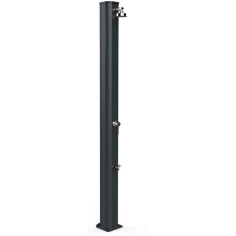 Doccia Solare da Giardino 40L Miscelatore e Lavapiedi Arkema Big Jolly Grigio Antracite