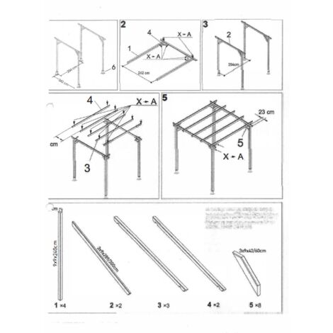 Pergola in legno Eco 300 cm x 300 cm - h 240 cm