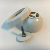 Sfera orientabile con ghiera in ABS diametro 60 mm (filetto)