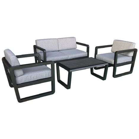 Gartenmöbel Lounge Garten Sitzgruppe DELFI schwarz Garten Möbel