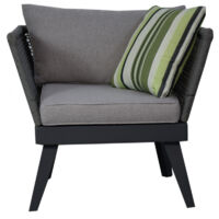 Gartenmöbel Lounge Sessel Gartenstuhl CUBA 87 x 73 x 73 cm grau mit Kissen Garten Terrasse Balkon