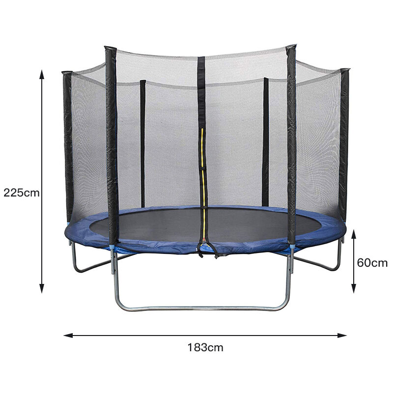 3 en 1 Trampoline Extérieur Enfants Rectangulair (190x124cm) avec  Balançoire & Barre Horizontale Filet de Sécurité Charge 110kg Orange -  Costway