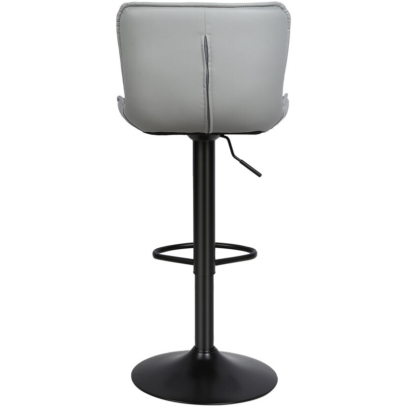 Lot De 2 Tabourets De Bar Herbalady - Cuir PU, Hauteur Réglable, Pivotant 360°, Avec Dossier Et Repose-Pieds