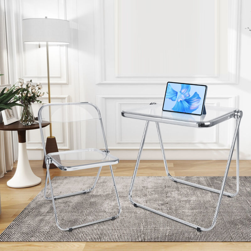 KAIHAOWIN Table Pliable En Acrylique Transparent - Pas De Montage